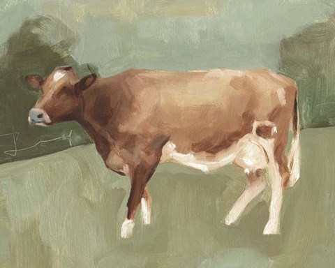 Framed Bovine Field I Print