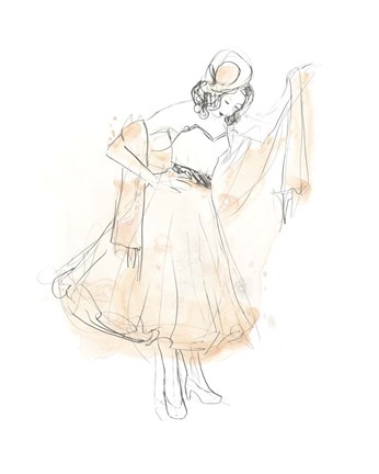 Framed Blush &amp; Grey Fashion I Print