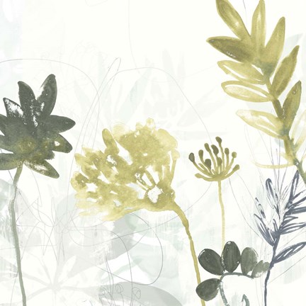 Framed Tropical Stems I Print