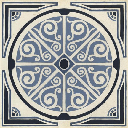 Framed Indigo Motif II Print