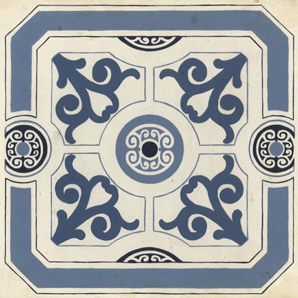 Framed Indigo Motif III Print