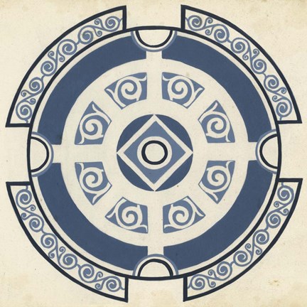 Framed Indigo Motif VI Print