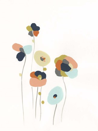 Framed Modular Bouquet II Print