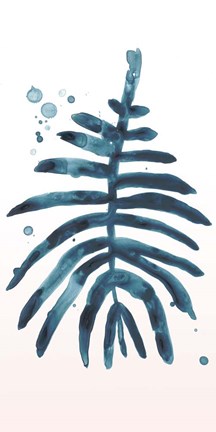 Framed Stems in Indigo II Print