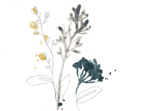 Framed Navy Garden Inspiration I Print