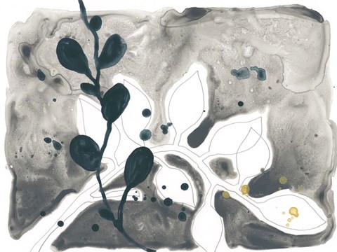 Framed Navy Garden Inspiration V Print