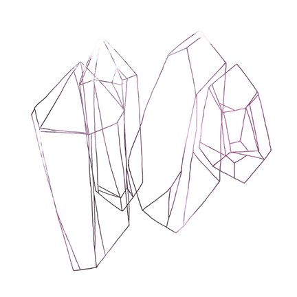 Framed Contour Crystals I Print