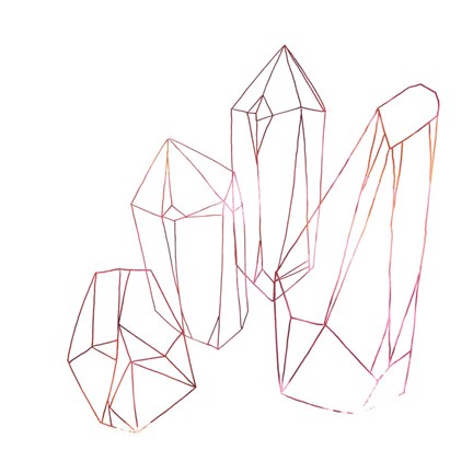 Framed Contour Crystals III Print