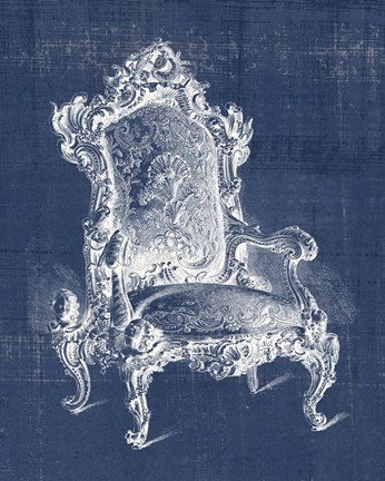 Framed Antique Chair Blueprint II Print