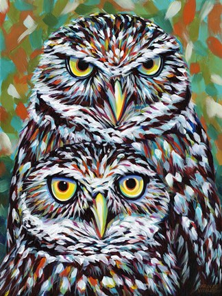 Framed Fury Feather Friends I Print