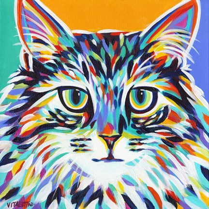 Framed Dramatic Cats I Print