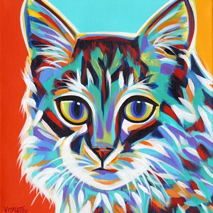 Framed Dramatic Cats II Print