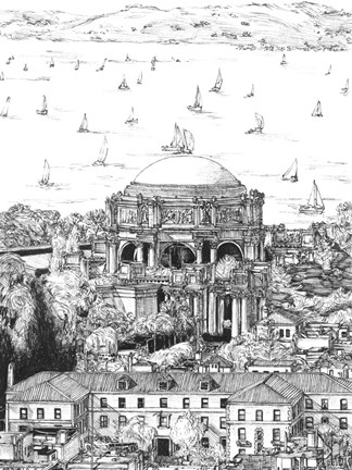 Framed B&amp;W Us Cityscape-San Francisco Print