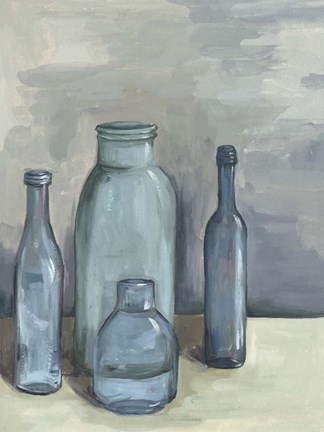 Framed Still Life with Bottles I Print