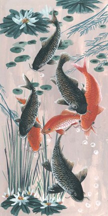 Framed Traditional Koi Pond II Print