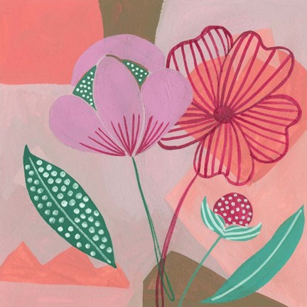 Framed Dancing Bouquet I Print