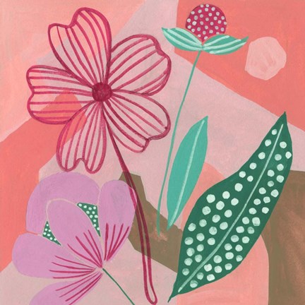 Framed Dancing Bouquet II Print