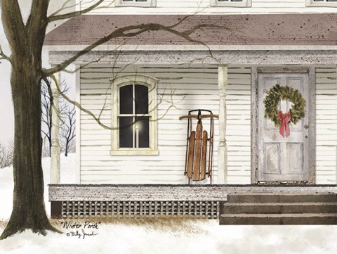 Framed Winter Porch Print