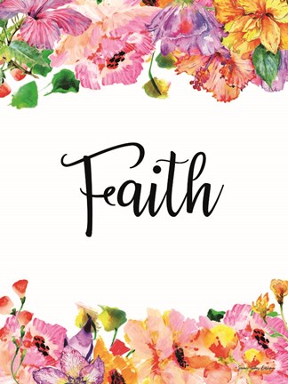 Framed Floral Faith Print