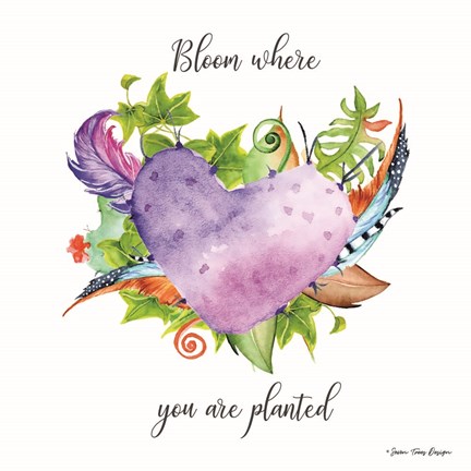 Framed Bloom Where Planted Succulents Print