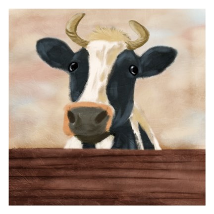 Framed Lonely Cow 2 Print
