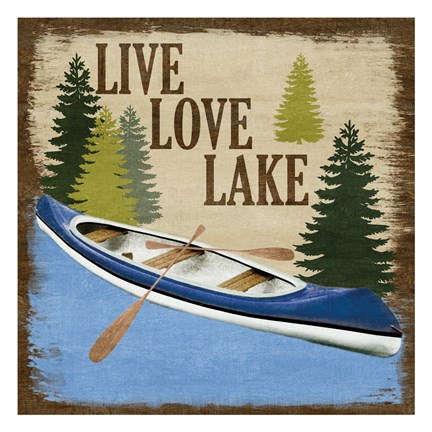 Framed Live Love Lake Print