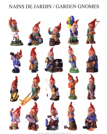 Framed Garden Gnomes Print