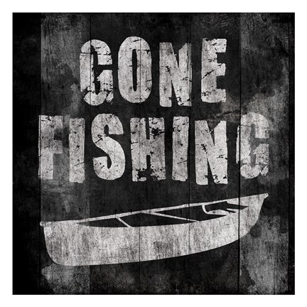 Framed Gone Fishing Again Print