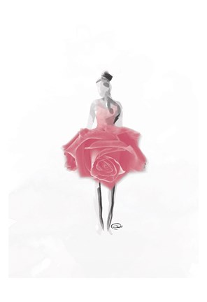 Framed Rose Ballerina Print