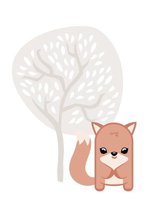 Framed Fox Tree Print