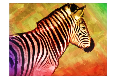 Framed Bright Zebra Print