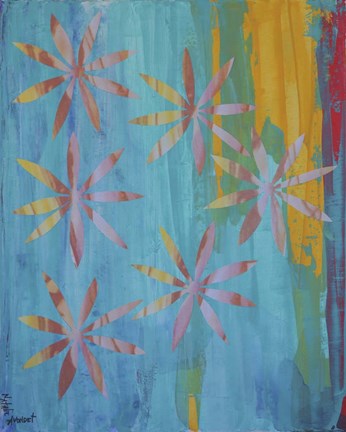 Framed Stained Glass Blooms I Print