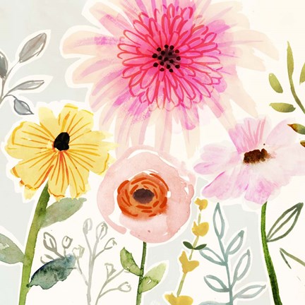 Framed Floral Pop II Print