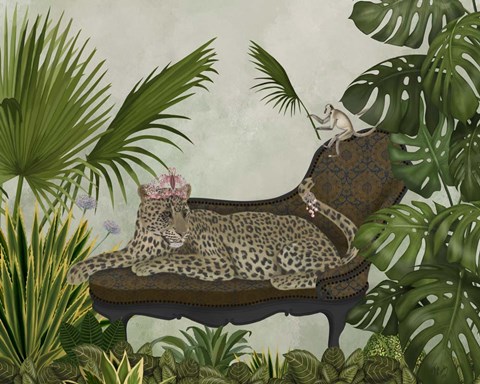 Framed Leopard Chaise Longue Print