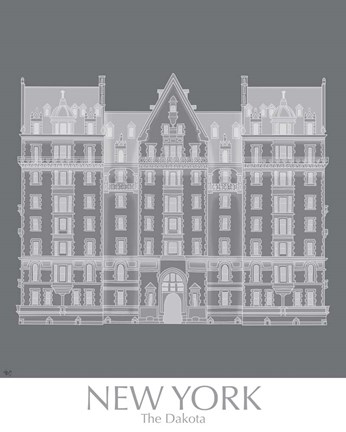 Framed New York The Dakota Building Monochrome Print