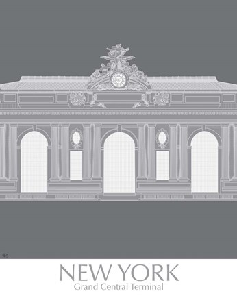 Framed New York Grand Central Monochrome Print