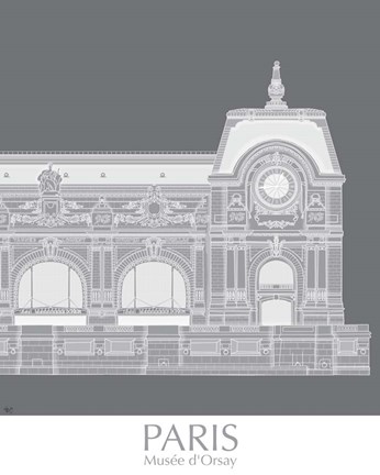 Framed Paris Musee Dorsay Monochrome Print