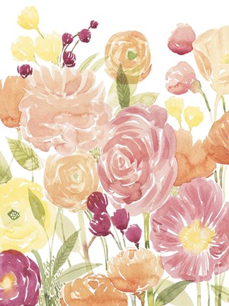 Framed Pastel Petals II Print