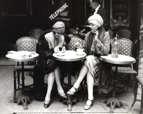 Framed Women Sitting at a Cafe Terrace Print