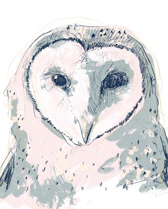 Framed Funky Owl Portrait I Print