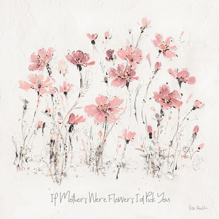 Framed Wildflowers III Pink Mothers Print