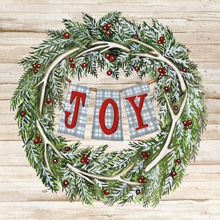 Framed Holiday Saying I on Wood Plaid Print