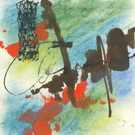 Framed Graffiti Blue I Print