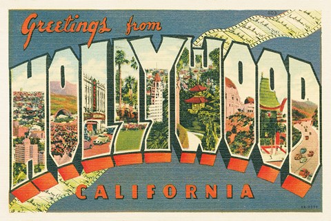 Framed Greetings from Hollywood v2 Print