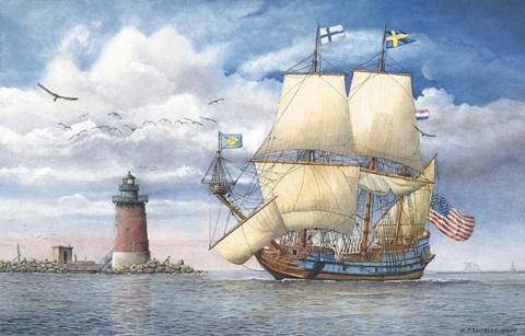 Framed Kalmar Nycle Under Sail Print