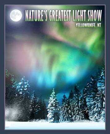 Framed Light Show: Yellow Knife NT Print