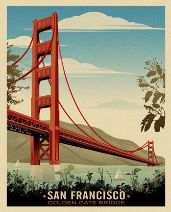 Framed Golden Gate Bridge Daybreak Print