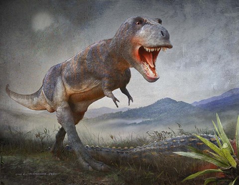 Framed Gory Kill-Tyrannosaurus Rex Print