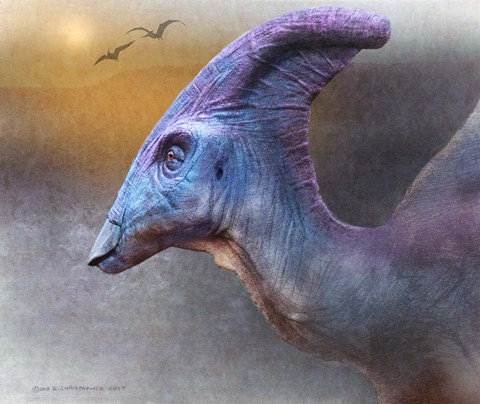 Framed Parasaurolophus Portrait Print