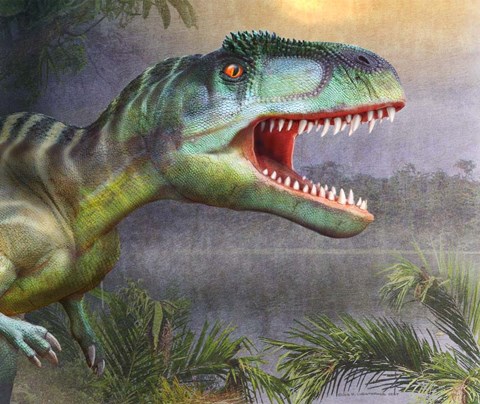 Framed Allosaur Portrait Print